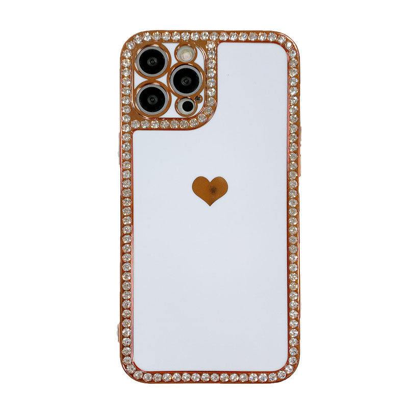 Wholesale TPU Rhinestone Heart Phone Case